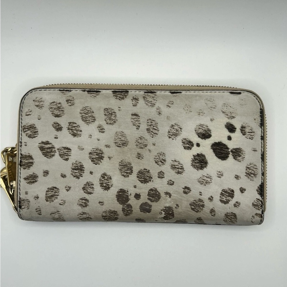 Chloé Leather Ponyhair Black Zip Wallet Wallet with Gold Accents